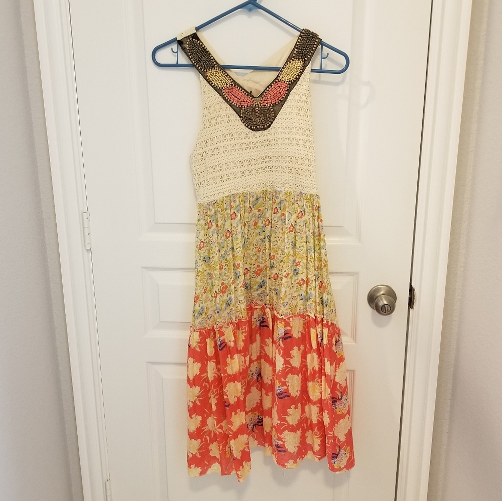 Beaded Crochet Floral Festival Dress